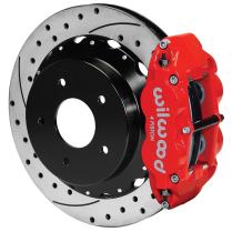 1965-82 Corvette 14" Drilled Rear Brake Kit - Red Calipers