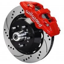 Roadster Shop 14" Drilled AERO06 Front Brake Kit - Red