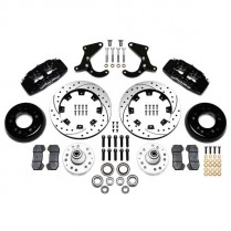 1955-57 Chevy Car Drilled DynaPro 12" Frt Brake Kit - Black