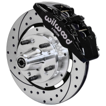 Mustang II DynaPro 12.19" Drilled Front Brake Kit - Black