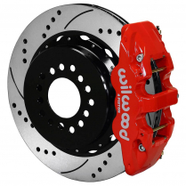GM 12-Bolt AERO4 14" Drilled Rear P-Brake Kit - Red Calipers