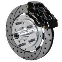 1955-57 Chevy Car Dynalite 11.75" Drill Frt Brake Kt - Black