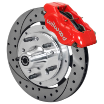 1955-57 Chevy Car Dynalite 11.75" Drill Frt Brake Kt - Red