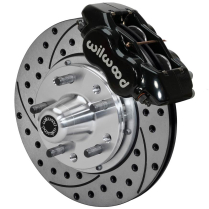 1965-69 Mustang Dynalite Pro 11" Drill Front Brake Kt- Black