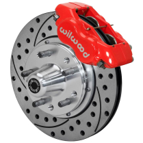 1965-69 Mustang Dynalite Pro 11" Drill Front Brake Kt- Red