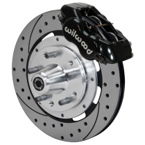 1965-69 Mustang Dynalite Big 12" Drill Front Brake Kt- Black