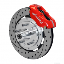 1965-69 Mustang Dynalite Big 12" Drill Front Brake Kt- Red