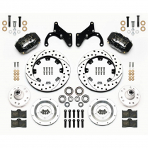 1965-68 Impala 12" Drilled Dynalite Front Brake Kit - Black