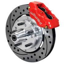 1965-68 Impala 12" Drilled Dynalite Front Brake Kit - Red