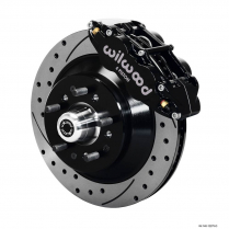 1974-780 Mustang II 12.88" Drilled Front Brake Kit - Black