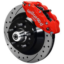 1974-78 Mustang II 12.88" Drilled Front Brake Kit - Red