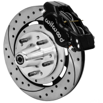 1959-64 Impala 63-64 Vette 12" Drilled Front Brake Kit - Blk