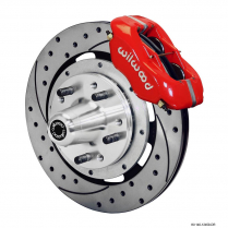 1959-64 Impala 63-64 Vette 12" Drilled Front Brake Kit - Red