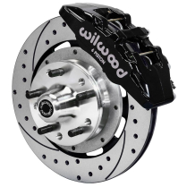 1965-69 Mustang 12.19" Drilled Front Brake Kit - Black