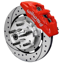 1965-69 Mustang 12.19" Drilled Front Brake Kit - Red