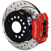 Big 9" Ford 12" Drilled 2.50" O/S Parking Brake Kit - Red