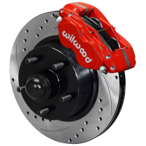 1957-68 Galaxy 11.30" Drilled Front Brake Kt - Red