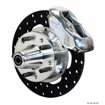 1937-48 Ford 10.75" Drilled Front Disc Brake Kit - Polished