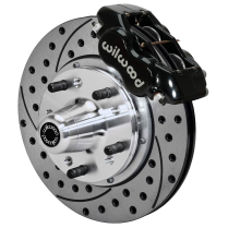 1965-72 Mopar C-Body Drum 11" Drilled Front Brake Kt- Black