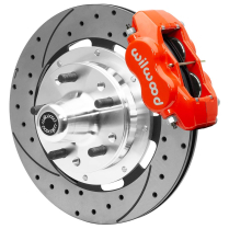 1955-57 Chevy CPP 12.19" Drilled Front Brake Kit - Red