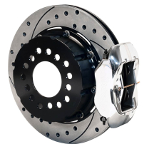 Drilled Dynalite Rear Brake Kit Small Flange - Polished