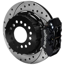 1961-89 Mopar See Appl 12.19" Drilled Rear Brake Kit - Black