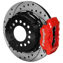 1961-89 Mopar See Appl 12.19" Drilled Rear Brake Kit - Red