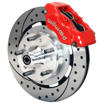 Mustang II/Pinto 12.19" Drilled  Front Brake Kit - Red