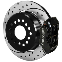 Big Flange Dynalite Drilled Rear Kit w/Parking Brake - Black
