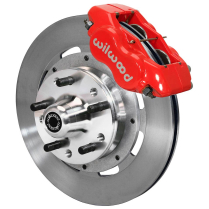 1937-48 Ford Spindle 12.19" Non-Drill Front Brake Kt - Red