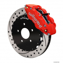 1994-04 Mustang 12.88" Drilled Front Brake Hat Kit - Red