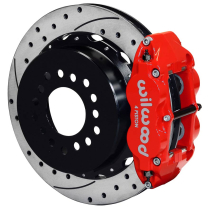 Olds & Pontiac 12.88" 2.81" OS Drilled Rear Brake Kit - Red