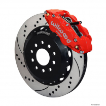 1988-96 Corvette 14" Drilled Front Brake Kit - Red