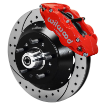 1963-82 GM See Appl 14" Drilled Front Brake Kit - Red