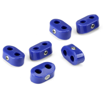 Blue Plastic Dual Line Clamps for 1/4" & 1/4" - 6 Pieces