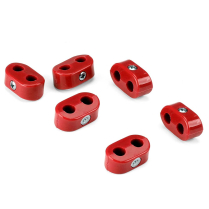 Red Plastic Dual Line Clamps for 1/4" & 1/4" - 6 Pieces