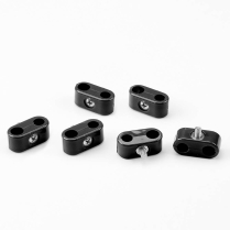 Black Plastic Dual Line Clamps for 1/4" & 3/16" - 6 Pieces