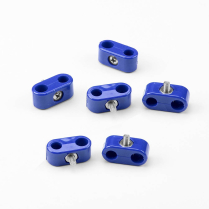 Blue Plastic Dual Line Clamps for 1/4" & 3/16" - 6 Pieces