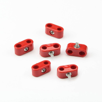 Red Plastic Dual Line Clamps for 1/4" & 3/16" - 6 Pieces