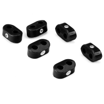 Black Plastic Dual Line Clamps 3/16"-3/16" - 6 Pieces