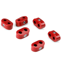 Red Plastic Dual Line Clamps 3/16"-3/16" - 6 Pieces