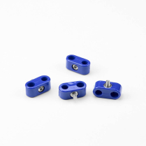 Blue Plastic Dual Line Clamps 3/8"-3/16" - 4 Pieces