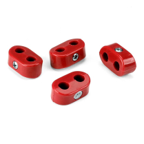 Red Plastic Dual Line Clamps 3/8"-3/8" - 4 Pieces