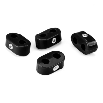 Black Plastic Dual Line Clamps 7/16"-7/16" - 4 Pieces