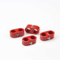 Red Plastic Dual Line Clamps for 1/2" & 1/2" - 4 Pieces