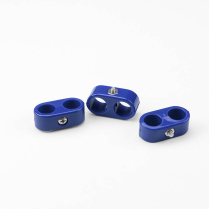 Blue Plastic Dual Line Clamps 9/16"-9/16" or 6 AN - 3 pc