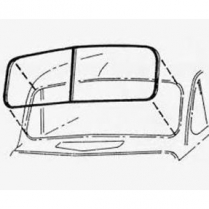 1941-48 Ford Car Windshield Rubber Seal w/o Grove for Chrome