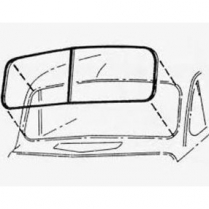 1941-48 Ford Car Windshield Rubber Seal w/ Grove For Chrome