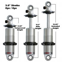 HQ Series Coilover Shock 3.6" Stroke 13" Eye/Eye - Polish