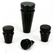 Dash Knob with 1/4" Bore - Black Aluminum